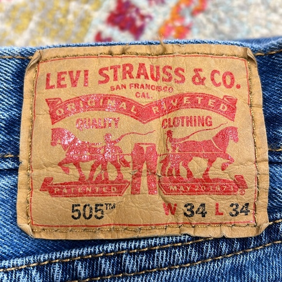 Men’s  505™ Regular Straight Fit Non-Stretch Jeans 34x34 - Picture 4 of 6